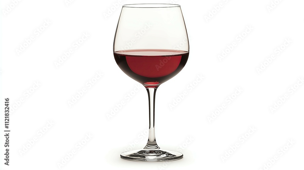 Elegant red wine glass with rich color beverage. Elegant red wine glass with rich color beverage.
