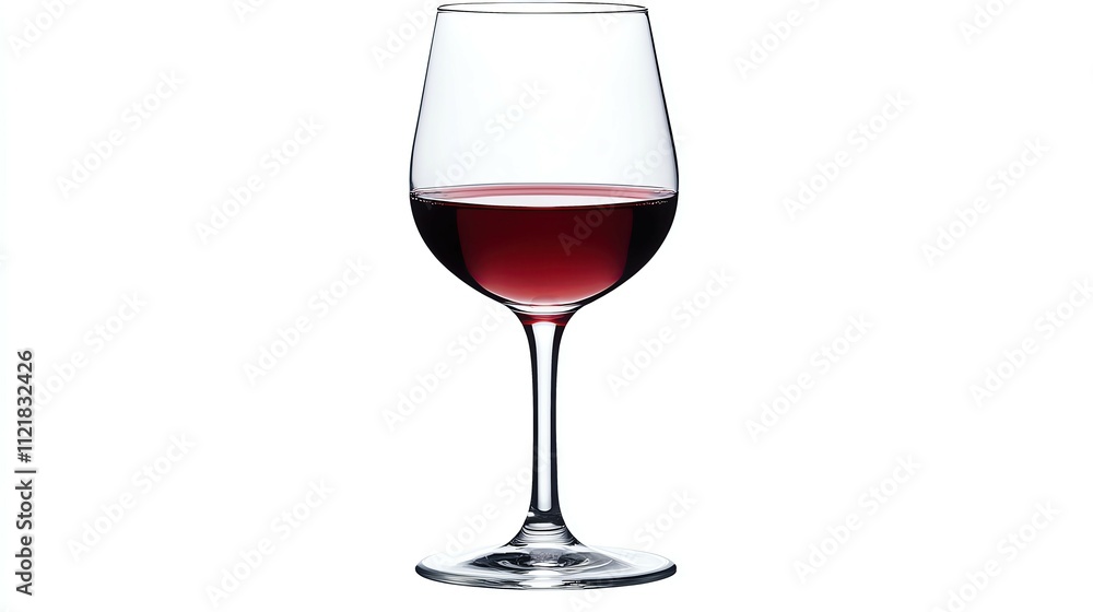 Elegant red wine glass filled with rich wine. Elegant red wine glass filled with rich wine.