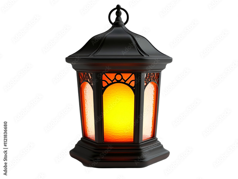 A decorative lantern with glass panels emitting a warm orange glow, perfect for enhancing ambiance on transparent background. A decorative lantern with glass panels emitting a warm orange glow, perfect for enhancing ambiance on transparent background.
