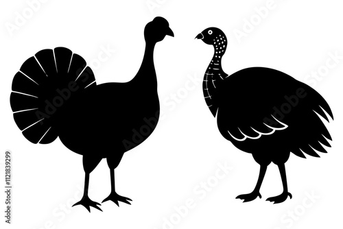 Turkey animal silhouette. photo