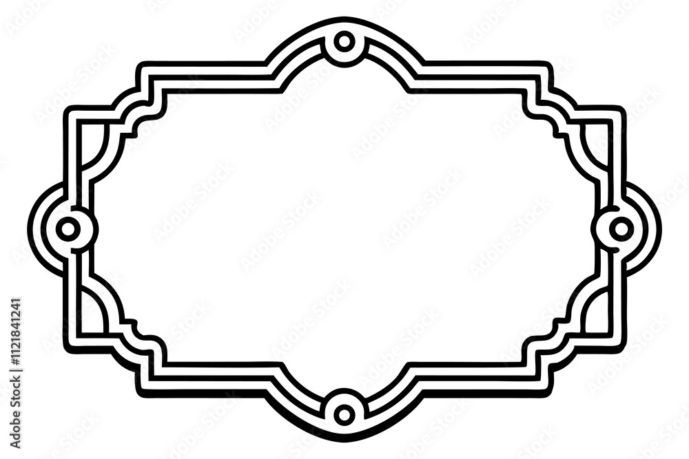 Ornate floral frame featuring an abstract design Ornate floral frame featuring an abstract design