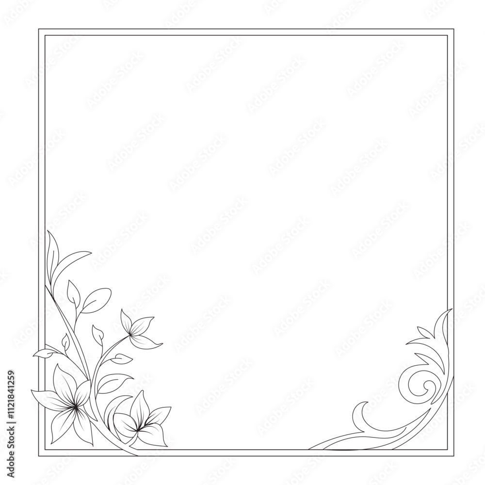 Obraz premium Ornate luxury floral frame featuring an abstract designOrnate luxury floral frame featuring an abstract design