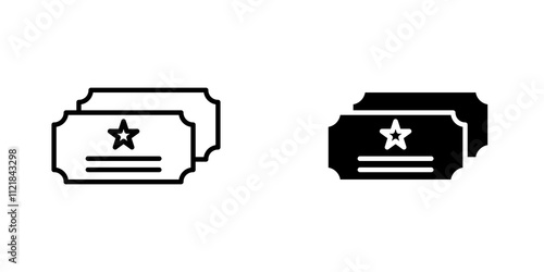 Ticket stub icons for app and websites.