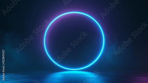 neon circle backgrounds a vibrant glow of blue and purple in cyberpunk and abstract art