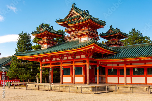 Small castle of Heian Shrine in Kyoto, Japan