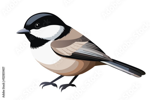 Black-Capped Chickadee bird art work illustration