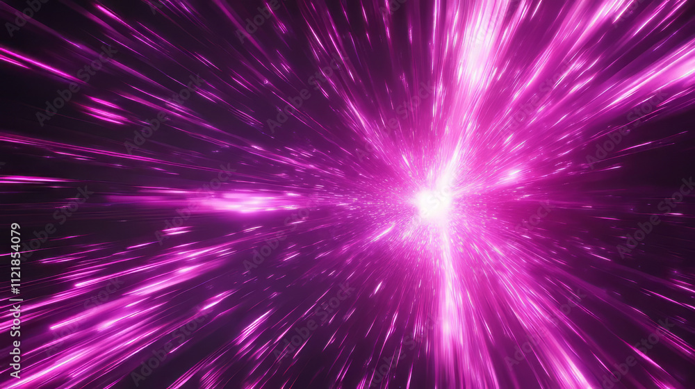 Obraz premium vibrant abstract light effects pink and purple streaks exploding in hyperspace