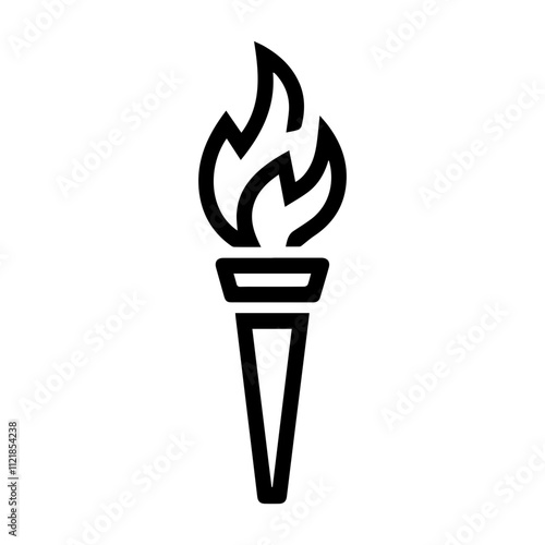 burning torch flame fire icon vector silhouette