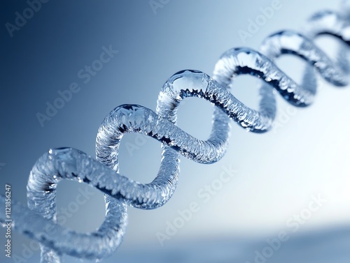 Crystalclear DNA helix formed from icicles in an Arctic setting, Life  DNA  Environment, life in extremes photo