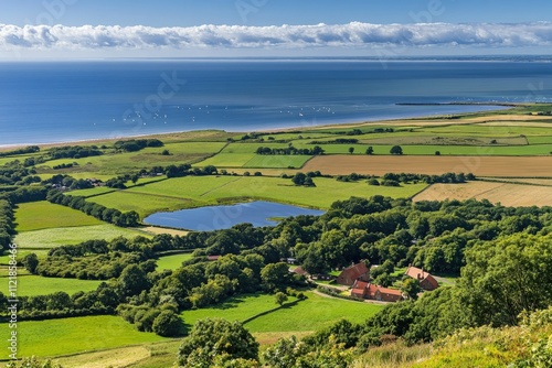 Clear Pixel Image of Views From the Cleveland Way,North York Moors,Uk, High Detail, 8K photo