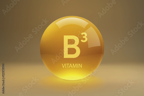 Vitamin B3 Glossy Capsule Illustration