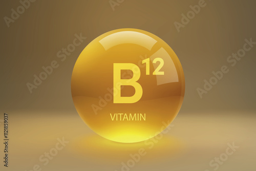 Vitamin B12 Glossy Capsule Illustration