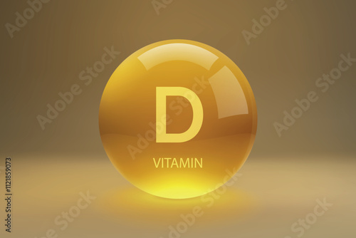 Vitamin D Glossy Capsule Illustration