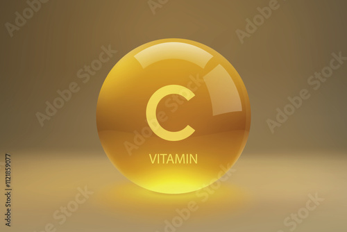 Vitamin C Glossy Capsule Illustration