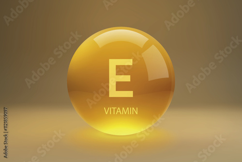 Vitamin E Glossy Capsule Illustration