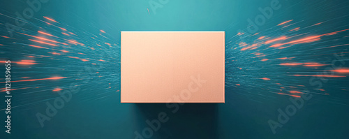 A box is shown in a blue background with a lot of sparkles photo