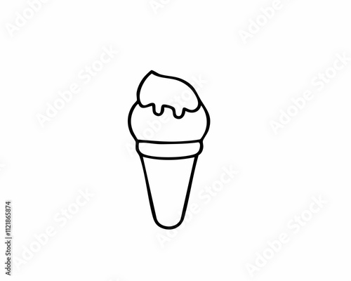 Ice Cream Cone Icon - Dessert, Sweet, and Summer Symbol