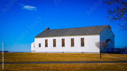 Historic landmark architecture and houses in Gateway National Recreation Area in Sandy Hook, New Jersey, United States photo