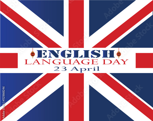 Banner design with a beautiful art and illustration about English Language Day.
