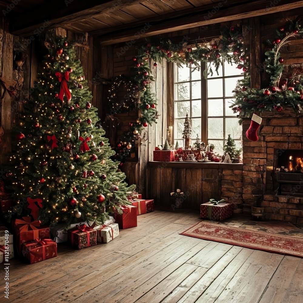 Rustic Christmas Living Room with Holly Garlands and Red Accents Elegant Christmas Living Room, Elegant Christmas Living Room, Happy Christmas day, Winter vibe
Rustic Christmas Living Room with Holly Garlands and Red Accents Elegant Christmas Living Room, Elegant Christmas Living Room, Happy Christmas day, Winter vibe