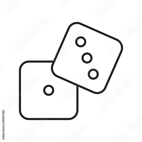 dices line icon with white background vector stock illustration