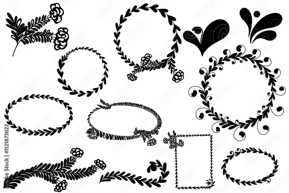 Obraz premium set of hand drawn frames