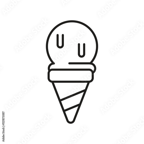 ice cream line icon with white background vector stock illustration