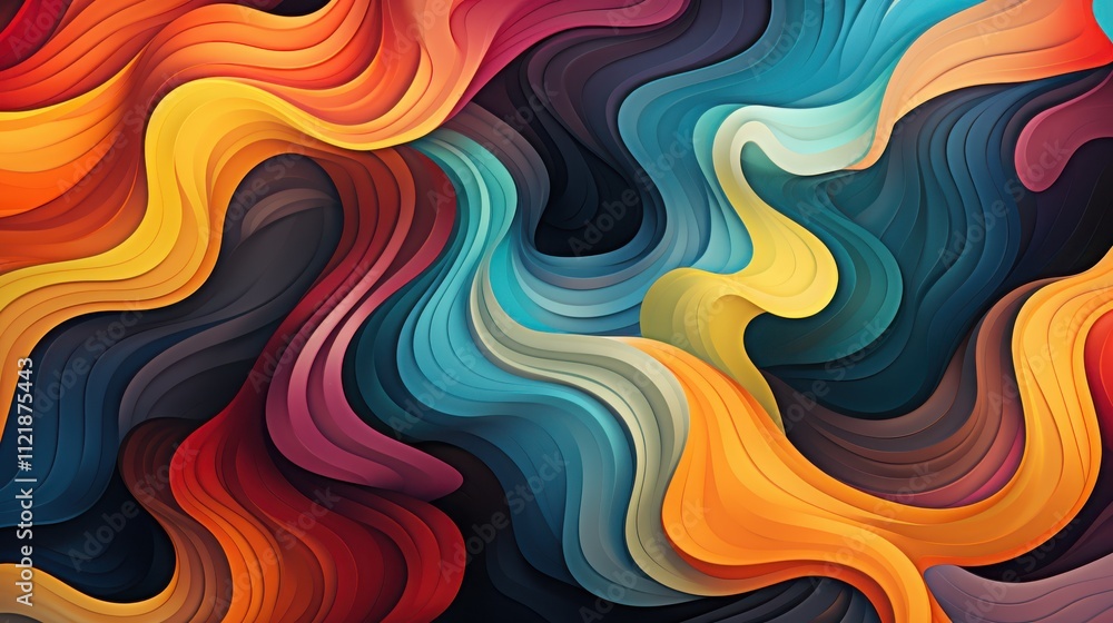Obraz premium Abstract Colorful Waves Flowing Design