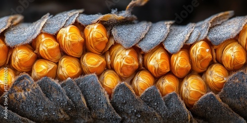 Close-up of Dried Corn Kernels and Husk