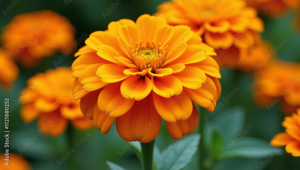 orange african marigold blooms garden vibrant orange african marigold blooms garden vibrant