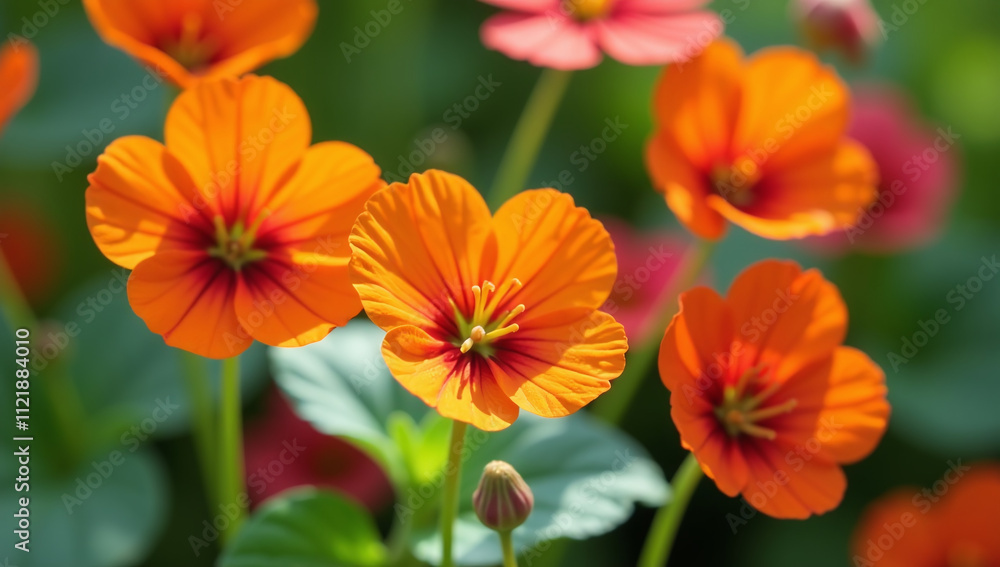 vibrant nasturtium flowers bloom throughout warm summer days sunny gardens vibrant nasturtium flowers bloom throughout warm summer days sunny gardens
