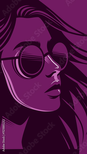 Abstract Vector girl  art featuring a stylized face with flowing hair, perfect for modern and creative design projects.