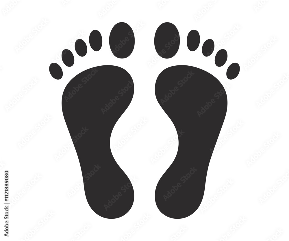 human foot prints simple bare feet print symbol silhouette footstep icon human foot prints simple bare feet print symbol silhouette footstep icon