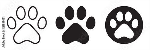 cat paw footprint sign and symbol icon
