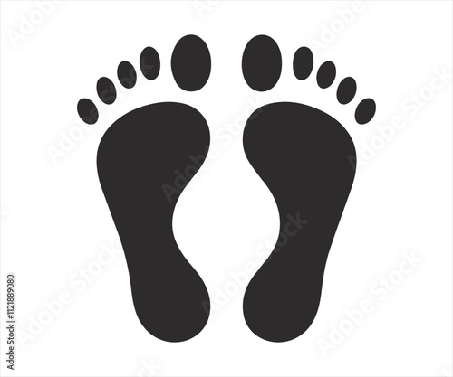 human foot prints simple bare feet print symbol silhouette footstep icon