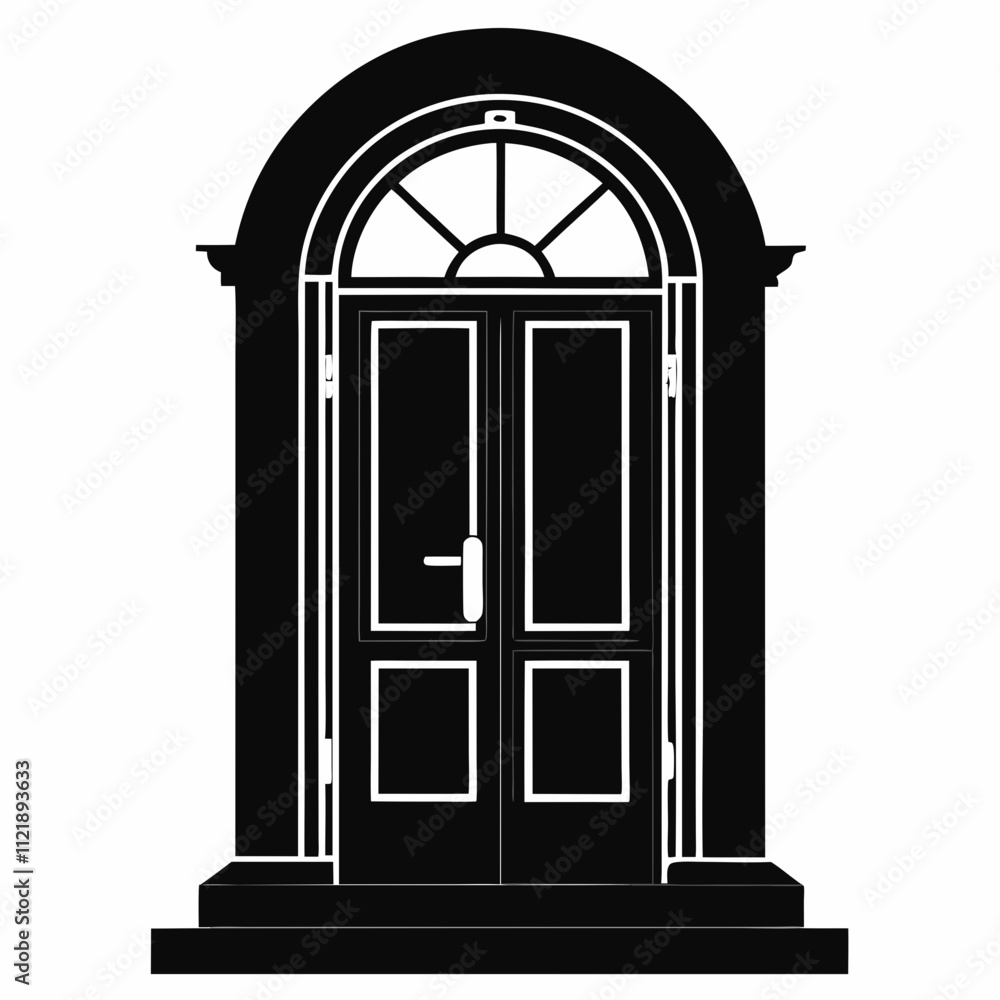 Door silhouette with white background Door silhouette with white background
