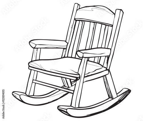 Rocking chair isolated on white background, Outline rocking chair icon rocking vector illustration