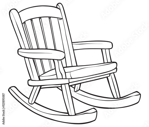 Rocking chair isolated on white background, Outline rocking chair icon rocking vector illustration