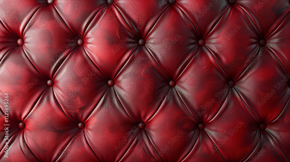 Fototapeta premium Seamless Red Diamond Tufted Upholstery Pattern