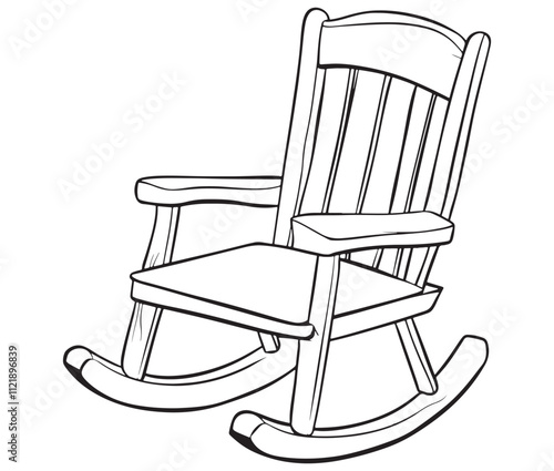 Rocking chair isolated on white background, Outline rocking chair icon rocking vector illustration