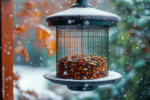 Bird Feeder In Winter