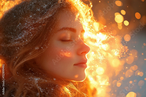 Energy Woman In Winter