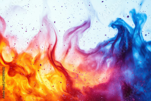 Flames On White Background