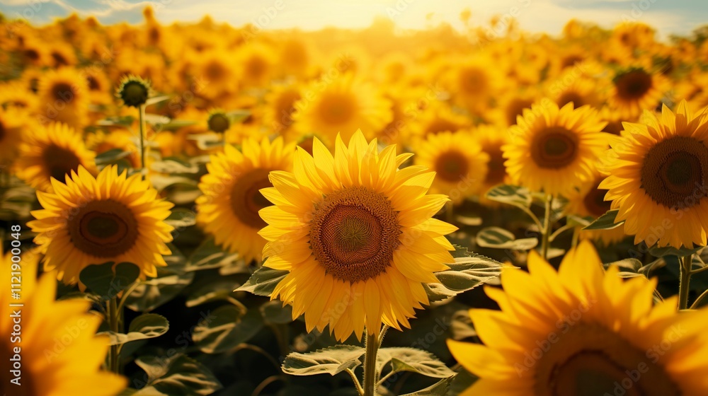 Fototapeta premium A photo of a sunflower field