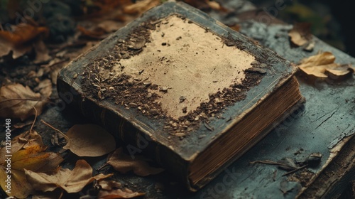 Old Book Among Leaves