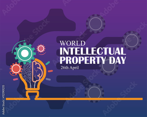 Banner design with a beautiful art and illustration about	World Intellectual Property Day.