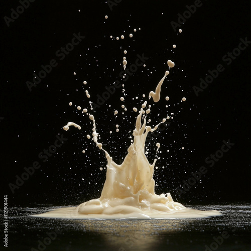 Milk Splash Isolated On Black