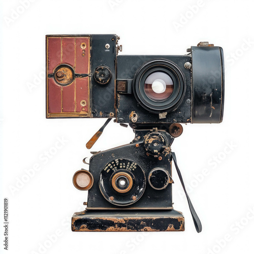 Old Movie Camera Isolated