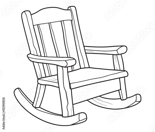 Rocking chair isolated on white background, Outline rocking chair icon rocking vector illustration