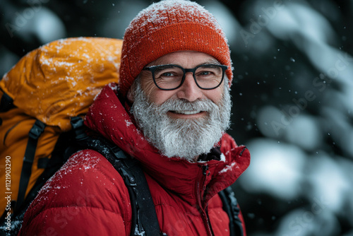 Senior Outdoors In Winter
